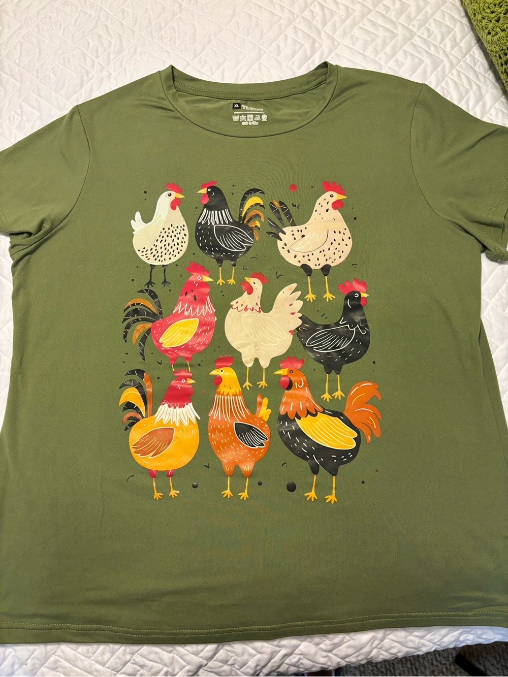 Olive Green Chicken Graphic Tee - Picture 2 of 4